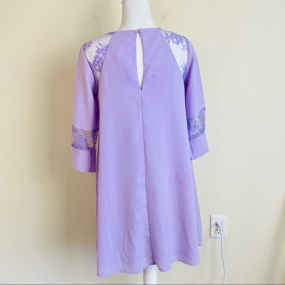 NWT ASOS Lavender Purple Lace Cut Out Panel Swing Dress - Picture 4 of 12